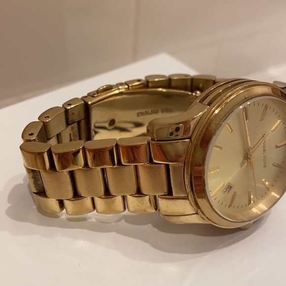 Michael Kors Gold Watch w/ Extra Links 100% Authentic Designer Chunky Statement - Picture 12 of 15